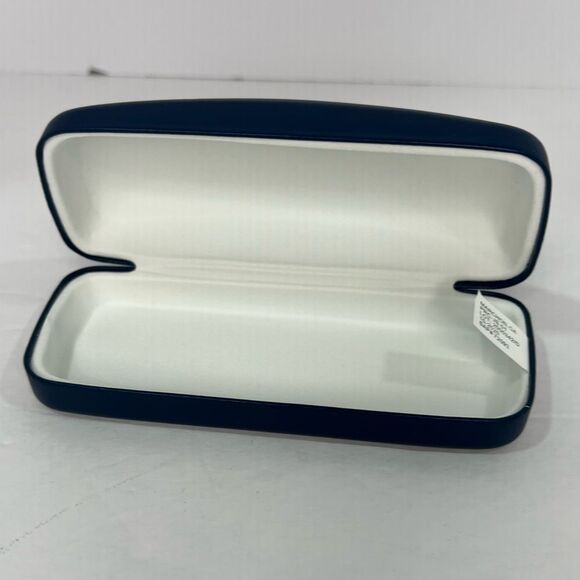 New! Lacoste Hard Case For Eyeglasses Blue Leather Clam Shell Case Bundle of 2 - Picture 3 of 7